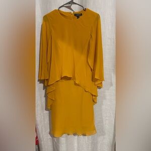 Lauren Ralph Lauren Women's Layered Georgette Dress in the color Tuscan Sun